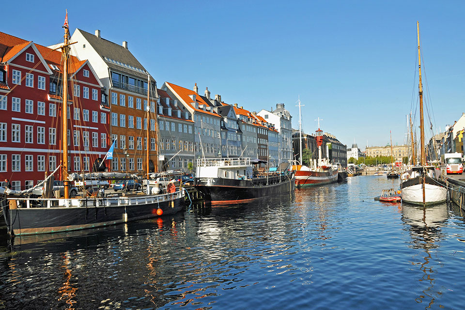 Copenhagen, Denmark - view along the river