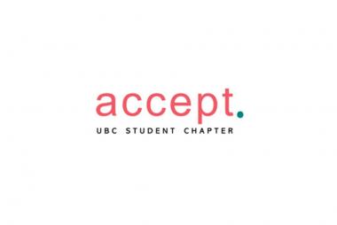 UBC ACCEPT logo - accept in pink lowercase letters with a green period