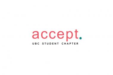 UBC ACCEPT logo - accept in pink lowercase letters with a green period