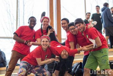 A team from the EUS posing for a photo at a UBC REC event in the Nest