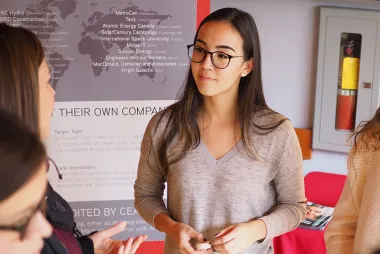 Work Lean student helping out at UBC Engineering Open House booth 