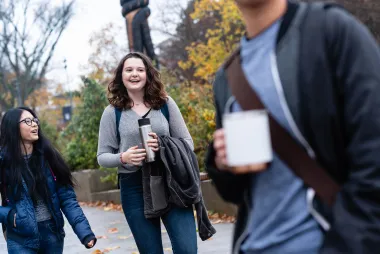 Students talking on campus