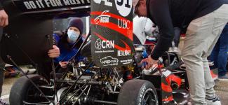 Formula UBC members working on their Formula-1 style race car