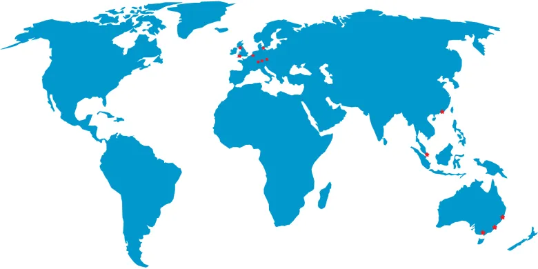 Map showing CIE partner institution locations